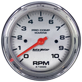 3-3/8" IN-DASH TACHOMETER 0-10000 RPM MARINE CHROME ULTRA-LITE