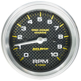3-3/8" IN-DASH TACHOMETER 0-10000 RPM MARINE CARBON FIBER