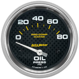 2-5/8" OIL PRESSURE 0-80 PSI MARINE CARBON FIBER