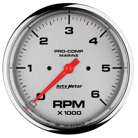 5" IN-DASH TACHOMETER 0-6000 RPM MARINE CHROME ULTRA-LITE
