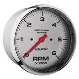 5" IN-DASH TACHOMETER 0-6000 RPM MARINE CHROME ULTRA-LITE