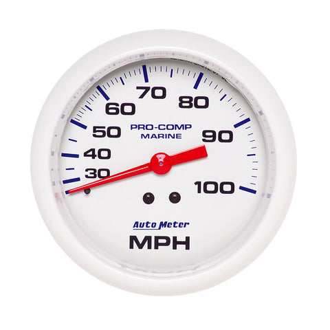 3-3/8" MECHANICAL SPEEDOMETER 0-100 MPH MARINE WHITE