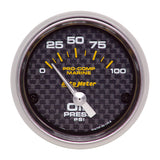 2-1/16" OIL PRESSURE 0-100 PSI MARINE CARBON FIBER