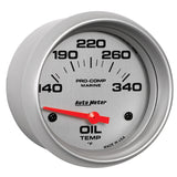 2-5/8" OIL TEMPERATURE 140-340 °F MARINE SILVER ULTRA-LITE