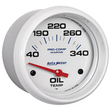 2-5/8" OIL TEMPERATURE 140-340 °F MARINE WHITE