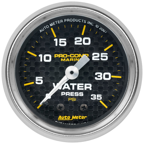 2-1/16 In. WATER PRESSURE 0-35 PSI MARINE CARBON FIBER