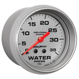 2-5/8" WATER PRESSURE 0-35 PSI MARINE SILVER ULTRA-LITE