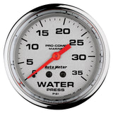 2-5/8" WATER PRESSURE 0-35 PSI MARINE CHROME ULTRA-LITE
