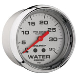 2-5/8" WATER PRESSURE 0-35 PSI MARINE CHROME ULTRA-LITE