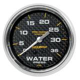 2-5/8" WATER PRESSURE 0-35 PSI MARINE CARBON FIBER