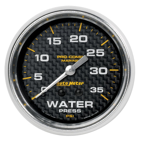 2-5/8" WATER PRESSURE 0-35 PSI MARINE CARBON FIBER