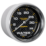 2-5/8" WATER PRESSURE 0-35 PSI MARINE CARBON FIBER