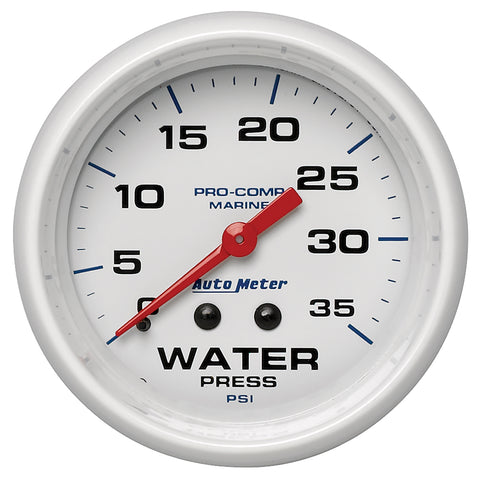 2-5/8" WATER PRESSURE 0-35 PSI MARINE WHITE