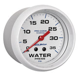 2-5/8" WATER PRESSURE 0-35 PSI MARINE WHITE