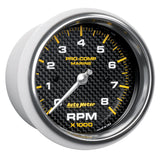 3-3/8" IN-DASH TACHOMETER 0-8000 RPM MARINE CARBON FIBER