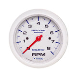 3-3/8" IN-DASH TACHOMETER 0-8000 RPM MARINE WHITE
