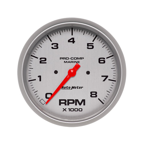 5" IN-DASH TACHOMETER 0-8000 RPM MARINE SILVER ULTRA-LITE