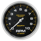 5" IN-DASH TACHOMETER 0-10000 RPM MARINE CARBON FIBER