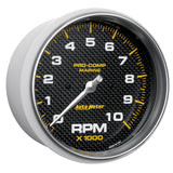 5" IN-DASH TACHOMETER 0-10000 RPM MARINE CARBON FIBER