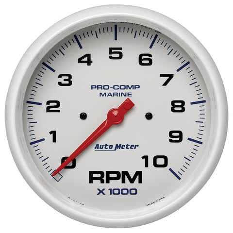 5" IN-DASH TACHOMETER 0-10000 RPM MARINE WHITE