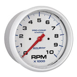 5" IN-DASH TACHOMETER 0-10000 RPM MARINE WHITE