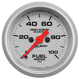 2-1/16 In. FUEL PRESSURE 0-100 PSI MARINE SILVER ULTRA-LITE