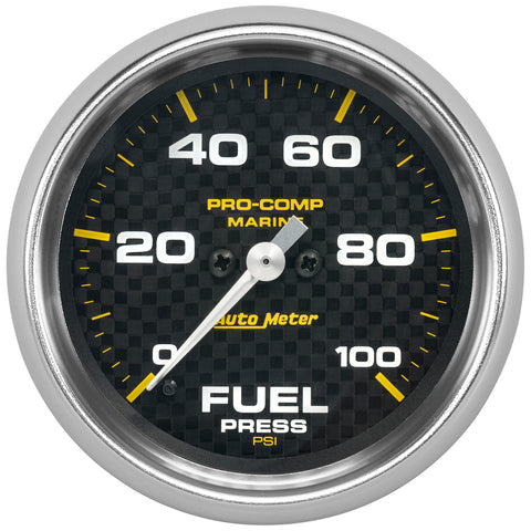 2-5/8" FUEL PRESSURE 0-100 PSI MARINE CARBON FIBER