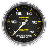 2-5/8 In. WIDEBAND AIR/FUEL RATIO ANALOG 8:1-18:1 AFR MARINE CARBON FIBER