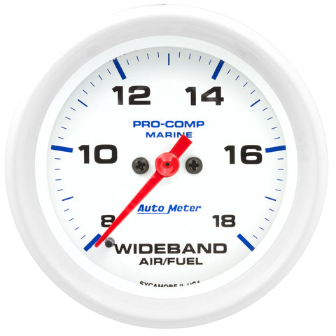 2-5/8" WIDEBAND AIR/FUEL RATIO ANALOG 8:1-18:1 AFR MARINE WHITE
