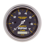 3-3/8" IN-DASH TACHOMETER WITH HOUR METER 0-7000 RPM MARINE CARBON FIBER