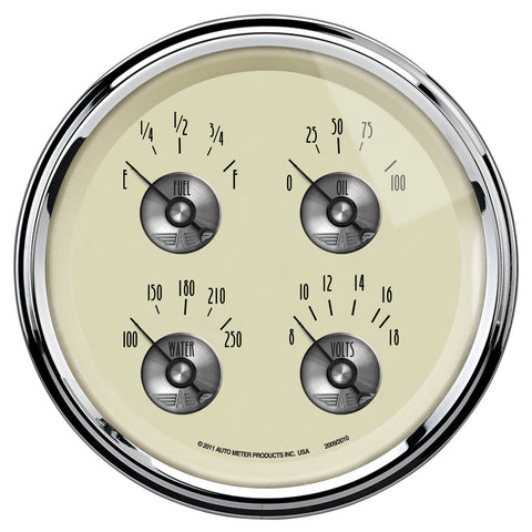 5" QUAD GAUGE 100 PSI/100-250 °F/8-18V/0-90 O PRESTIGE ANTIQUE IVORY