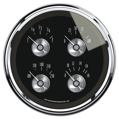 5" QUAD GAUGE 100 PSI/100-250 °F/8-18V/0-90 O PRESTIGE BLACK DIAMOND
