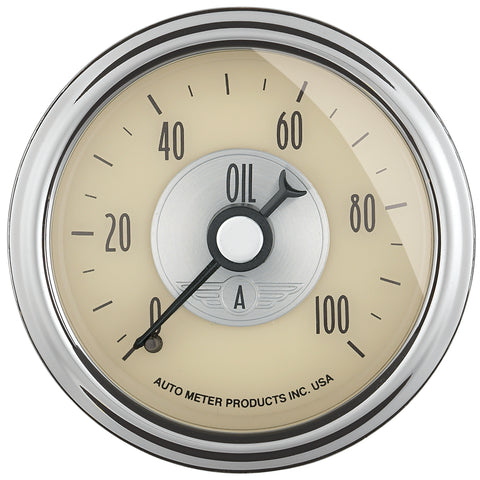 2-1/16" OIL PRESSURE 0-100 PSI PRESTIGE ANTIQUE IVORY