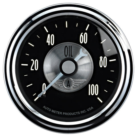 2-1/16" OIL PRESSURE 0-100 PSI PRESTIGE BLACK DIAMOND