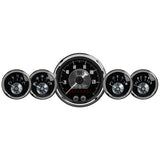 5 PC. GAUGE KIT 3-3/8" & 2-1/16" GPS SPEEDO W/LCD ODO PRESTIGE BLACK DIAMOND
