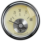 2-1/16" OIL PRESSURE 0-100 PSI PRESTIGE ANTIQUE IVORY