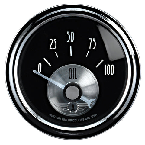 2-1/16" OIL PRESSURE 0-100 PSI PRESTIGE BLACK DIAMOND