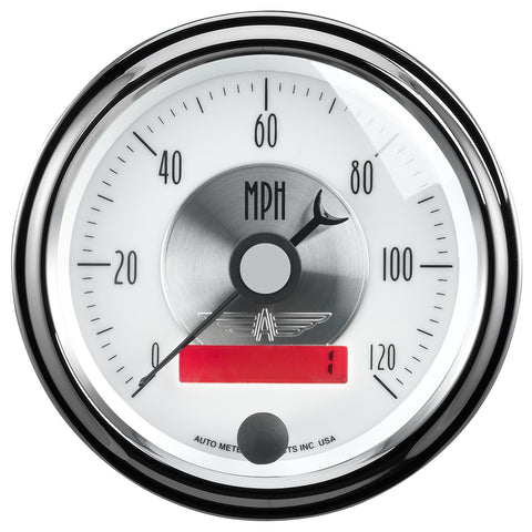 3-3/8" SPEEDOMETER 0-120 MPH PRESTIGE PEARL