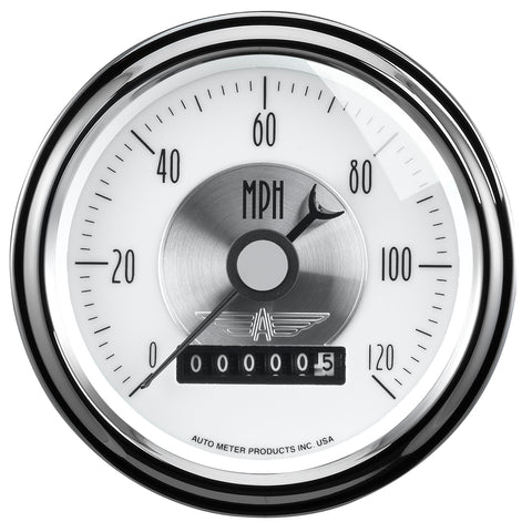 3-3/8" SPEEDOMETER 0-120 MPH PRESTIGE PEARL