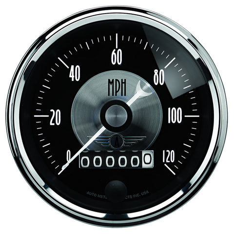 3-3/8" SPEEDOMETER 0-120 MPH PRESTIGE BLACK DIAMOND