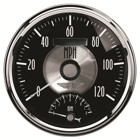 5" TACHOMETER/SPEEDOMETER COMBO 8K RPM/120 MPH PRESTIGE BLACK DIAMOND