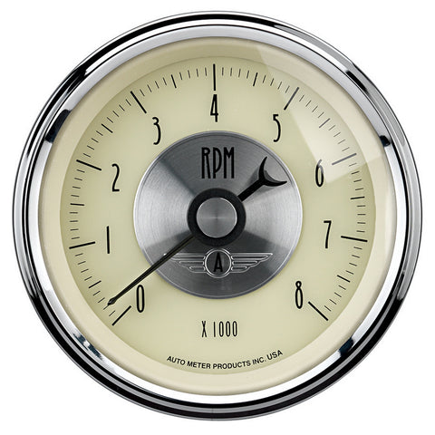 3-3/8" IN-DASH TACHOMETER 0-8000 RPM PRESTIGE ANTIQUE IVORY