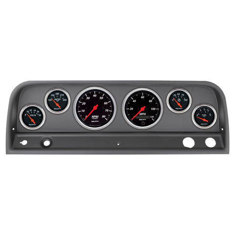 6 GAUGE DIRECT-FIT DASH KIT CHEVY TRUCK 64-66 DESIGNER BLACK