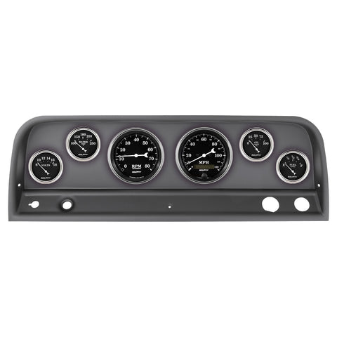 6 GAUGE DIRECT-FIT DASH KIT CHEVY TRUCK 64-66 OLD TYME BLACK