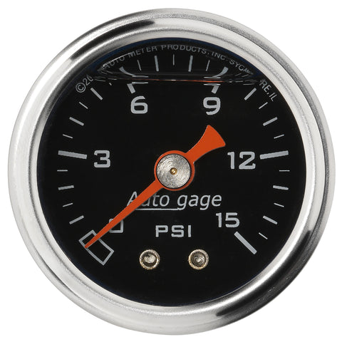1-1/2" PRESSURE 0-15 PSI BLACK
