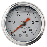 1-1/2" PRESSURE 0-15 PSI WHITE