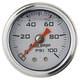 1-1/2" PRESSURE 0-100 PSI WHITE