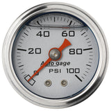 1-1/2" PRESSURE 0-100 PSI SILVER