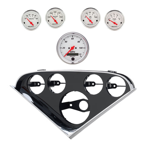 5 GAUGE DIRECT-FIT DASH KIT CHEVY 55-56 ARTIC WHITE