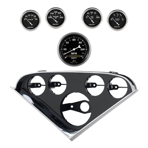 5 GAUGE DIRECT-FIT DASH KIT CHEVY 55-56 OLD TYME BLACK